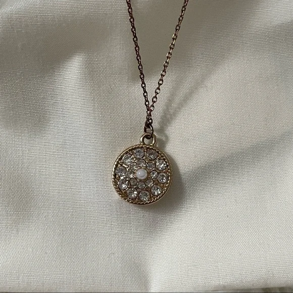 3/$25 Rhinestone Disc Necklace - Picture 3 of 4